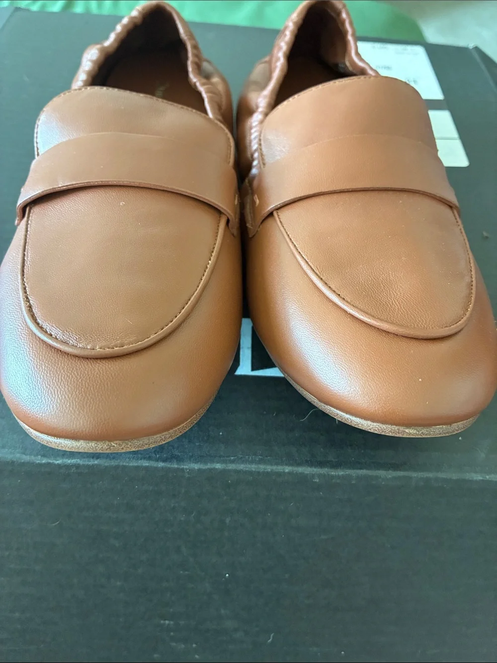 Quince Women’s Leather Penny Loafers – Cognac Brown – Size 11